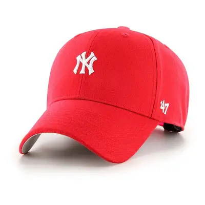 Bavlněná baseballová čepice 47brand MLB New York Yankees červená barva, s aplikací, B-BRMPS17WBP