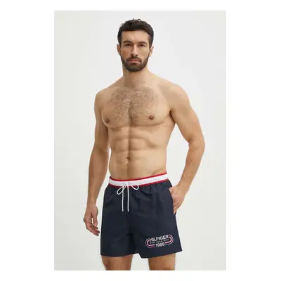 Plavkové šortky Tommy Hilfiger tmavomodrá barva, UM0UM03287