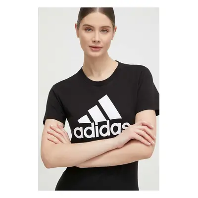 Bavlněné tričko adidas GL0722 černá barva, GL0722