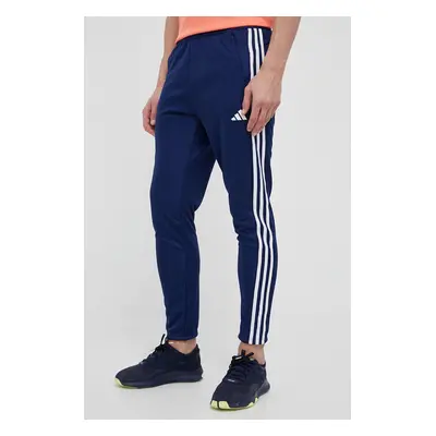 Tréninkové kalhoty adidas Performance Train Essentials 3-Stripes tmavomodrá barva, s aplikací, I