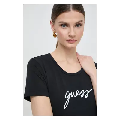 Tričko Guess CARRIE černá barva, O4RM09 KBBU1