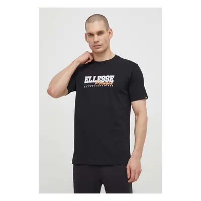 Bavlněné tričko Ellesse Zagda T-Shirt černá barva, s potiskem, SHV20122