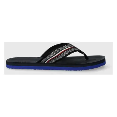 Žabky Tommy Hilfiger COMFORT HILFIGER BEACH SANDAL pánské, tmavomodrá barva, FM0FM04910