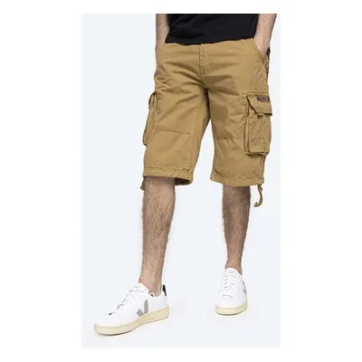 Bavlněné šortky Alpha Industries Jet Short hnědá barva, 191200.13-brown