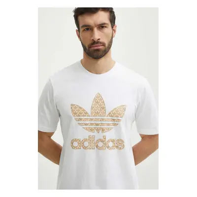 Bavlněné tričko adidas Originals bílá barva, s potiskem, IS0261