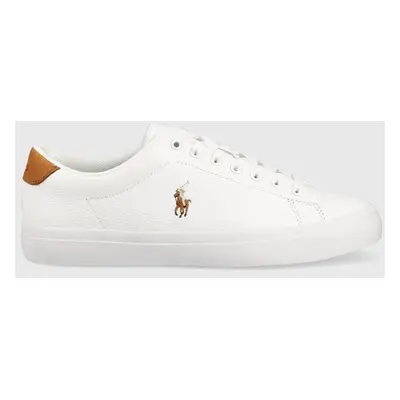 Kožené sneakers boty Polo Ralph Lauren Longwood bílá barva