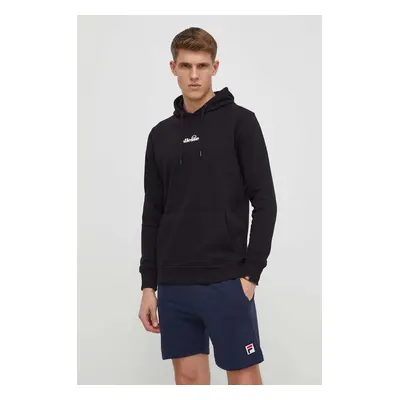 Mikina Ellesse Pershuta OH Hoody pánská, černá barva, s kapucí, s potiskem, SHP16466