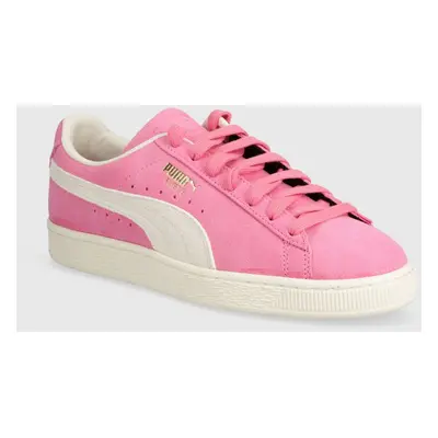 Semišové sneakers boty Puma Suede Neon růžová barva, 396507