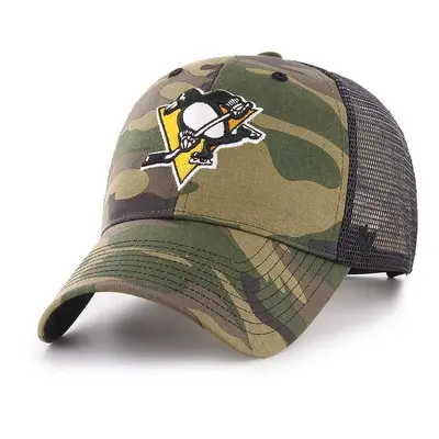 Kšiltovka 47brand NHL Pittsburgh Penguins zelená barva, vzorovaná, H-CBRAN15GWP-CM