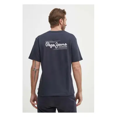 Bavlněné tričko Pepe Jeans SINGLE CLIFORD tmavomodrá barva, s potiskem, PM509367