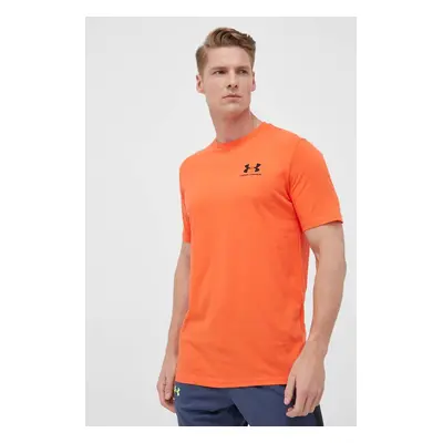 Tričko Under Armour oranžová barva, s potiskem, 1326799