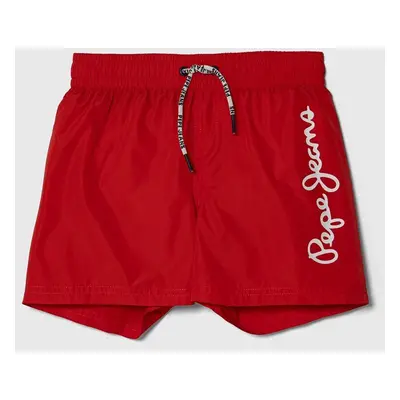 Dětské plavkové šortky Pepe Jeans LOGO SWIMSHORT červená barva