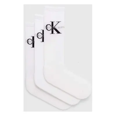 Ponožky Calvin Klein Jeans 3-pack pánské, bílá barva, 701220514