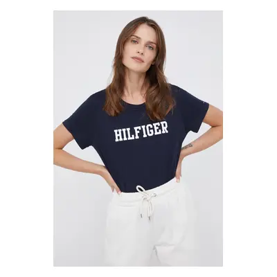 Bavlněné tričko Tommy Hilfiger tmavomodrá barva