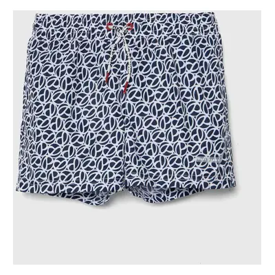 Dětské plavkové šortky Pepe Jeans P PRINT SWIMSHORT tmavomodrá barva