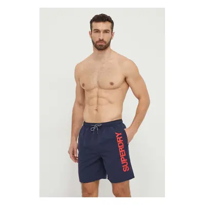 Plavkové šortky Superdry tmavomodrá barva