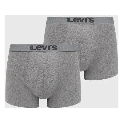 Boxerky Levi's ( 2-pak) pánské, šedá barva