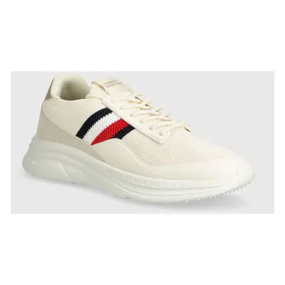 Sneakers boty Tommy Hilfiger MODERN RUNNER PREMIUM KNIT béžová barva, FM0FM05135