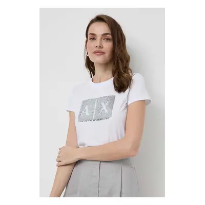 Bavlněné tričko Armani Exchange bílá barva, 8NYTDL YJ73Z