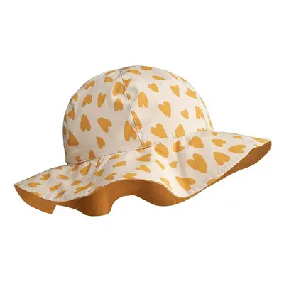 Dětská oboustranná čepice Liewood Amelia Reversible Sun Hat žlutá barva