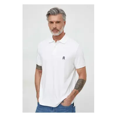 Bavlněné polo tričko Tommy Hilfiger bílá barva, MW0MW34783