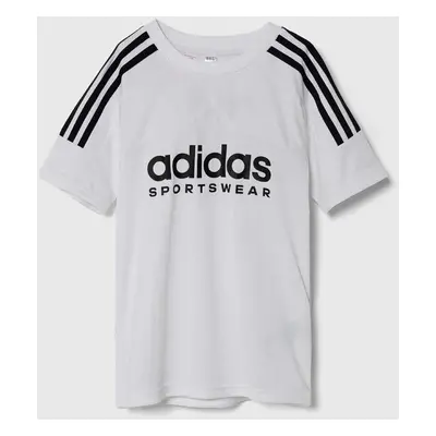 Tričko adidas bílá barva, s potiskem