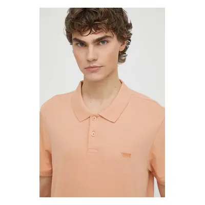 Bavlněné polo tričko Levi's oranžová barva