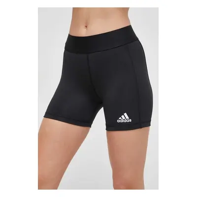 Tréninkové šortky adidas Performance Techfit černá barva, hladké, medium waist, FK0993