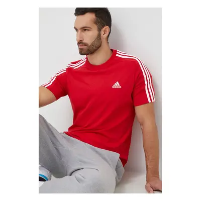 Bavlněné tričko adidas červená barva, IC9339