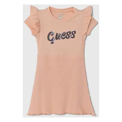 Dívčí šaty Guess oranžová barva, mini