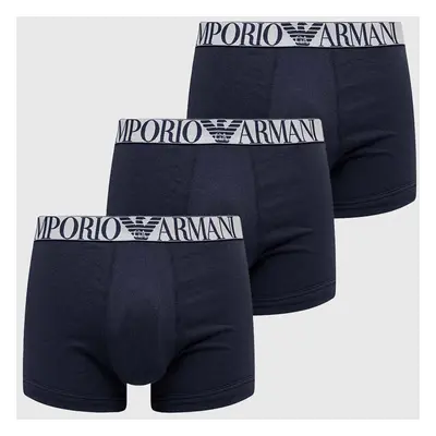 Boxerky Emporio Armani Underwear 3-pack pánské, tmavomodrá barva, 111357 4R726