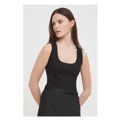 Bavlněný top Calvin Klein černá barva, K20K206950