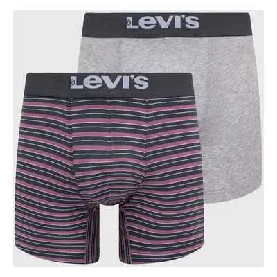 Boxerky Levi's 2-pack pánské, šedá barva