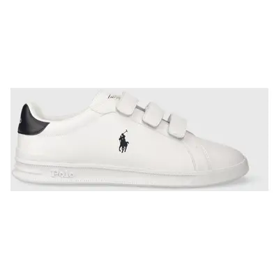 Kožené sneakers boty Polo Ralph Lauren Hrt Crt 3Str bílá barva, 809913461001