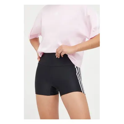 Kraťasy adidas Originals dámské, černá barva, s aplikací, high waist, IP0724