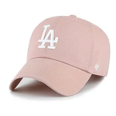 Kšiltovka 47 brand MLB Los Angeles Dodgers růžová barva, s aplikací, B-NLRGW12GWS-DV