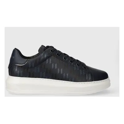 Kožené sneakers boty Karl Lagerfeld KAPRI MENS tmavomodrá barva, KL52572