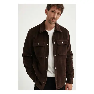 Manšestrová bunda A.P.C. Blouson Alex hnědá barva, přechodná, COGVV.H02625.CAE