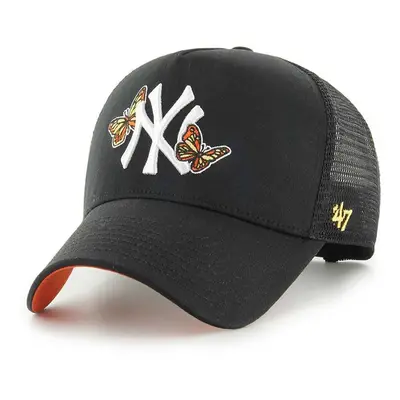 Bavlněná baseballová čepice 47 brand MLB New York Yankees černá barva, s aplikací, B-ICNDT17CTP-