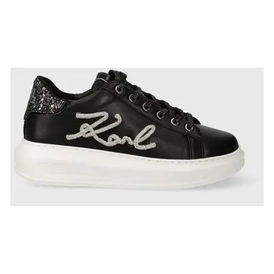 Kožené sneakers boty Karl Lagerfeld KAPRI černá barva, KL62510G