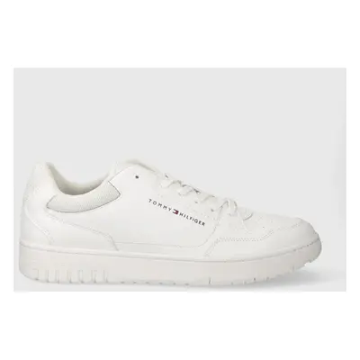 Sneakers boty Tommy Hilfiger TH BASKET CORE LEATHER ESS bílá barva, FM0FM05040