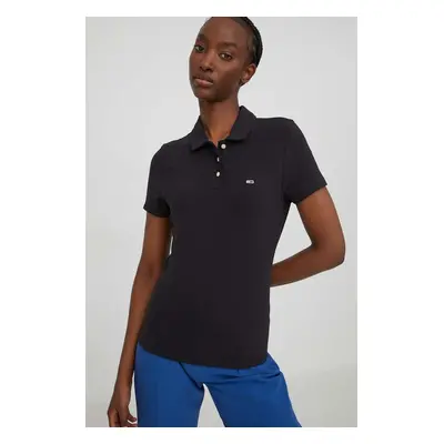 Polo tričko Tommy Jeans černá barva, DW0DW17220