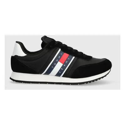 Sneakers boty Tommy Jeans TJM RUNNER CASUAL ESS černá barva, EM0EM01351