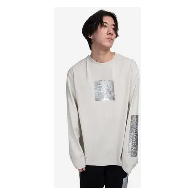 Bavlněné tričko s dlouhým rukávem A-COLD-WALL* Foil Grid LS T-Shirt šedá barva, s potiskem, ACWM