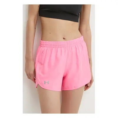 Běžecké šortky Under Armour Fly By růžová barva, high waist