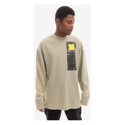 Bavlněné tričko s dlouhým rukávem A-COLD-WALL* Relaxed Cubist Longsleeve T-shirt ACWMTS098 MOSS 