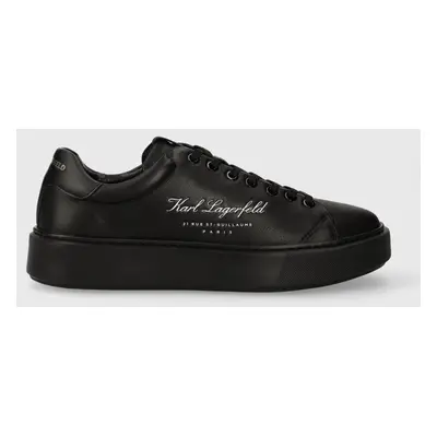 Kožené sneakers boty Karl Lagerfeld MAXI KUP černá barva, KL52223