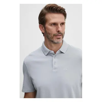 Bavlněné polo tričko Armani Exchange šedá barva, 3DZFAB ZJXUZ