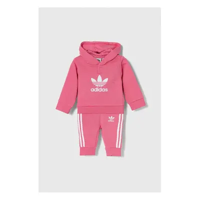 Kojenecká tepláková souprava adidas Originals růžová barva