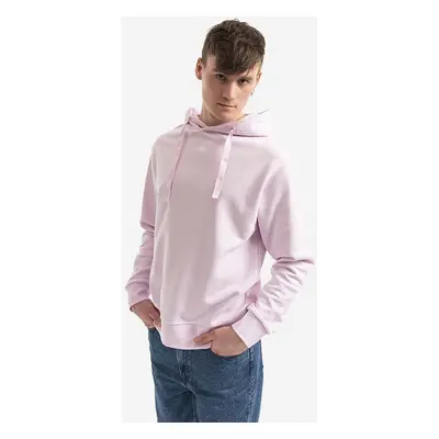 Bavlněná mikina A.P.C. Hoodie Larry pánská, růžová barva, s kapucí, hladká, COEIP-H27622 BLACK